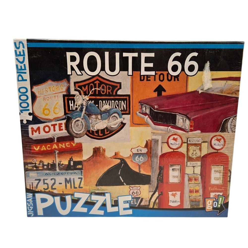 Go! Games New 1000 Piece Route 66 Jigsaw Puzzle Unisex Americana Retro Aesthetic